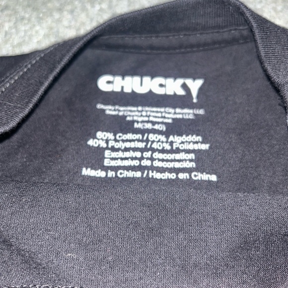 Vintage Chucky SEED OF CHUCKY All Over Print T-Shirt Medium Black Red Horror~~~~ - Picture 5 of 14